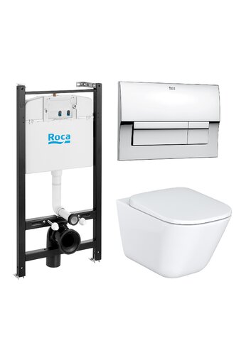 Инсталляция Roca Active WC ПЭК (893104100) в комплекте с унитазом Roca The Gap Rimless микролифт