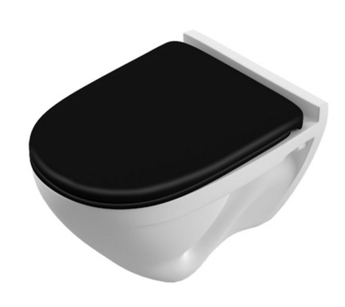 Унитаз подвесной Sanita Lux Attica Black (ATCSLWH0110) с крышкой-сиденьем микролифт