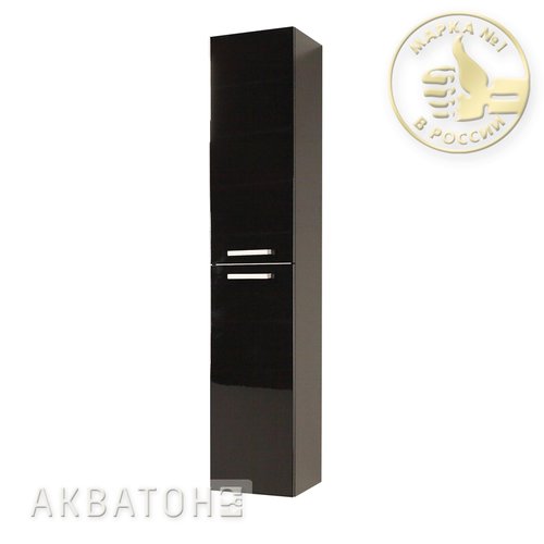 Шкаф-колонна Акватон Мадрид черный глянец левый/правый
