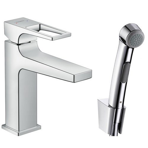 Смеситель для раковины Hansgrohe Metropol Loop 110 74522000 с гигиеническим душем