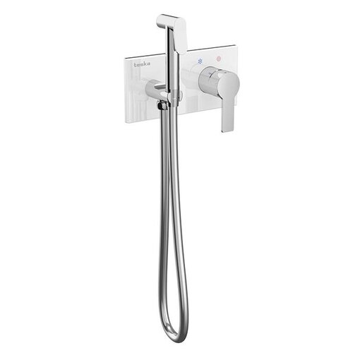 Гигиенический душ Teska Elsa (BTK64100W) со смесителем,(закаленное стекло белое)