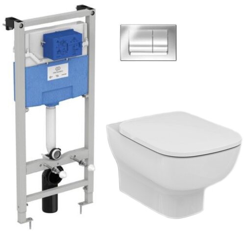 Инсталляция Ideal Standard Prosys (T387301) в комплекте с унитазом Esedra (T386001) безободковый микролифт