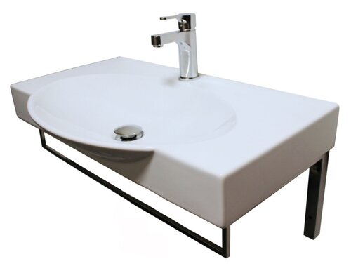 Раковина Sanita Lux Infinity (INF76SLWB01KR) (76 см) с кронштейнами и полотенцедержателем
