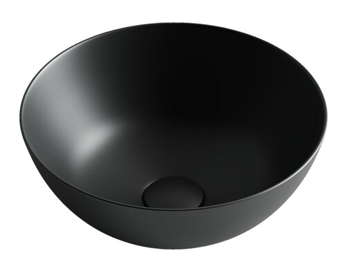 Раковина накладная Ceramicanova Element (CN6004) (35.8 см) круглая, черная матовая