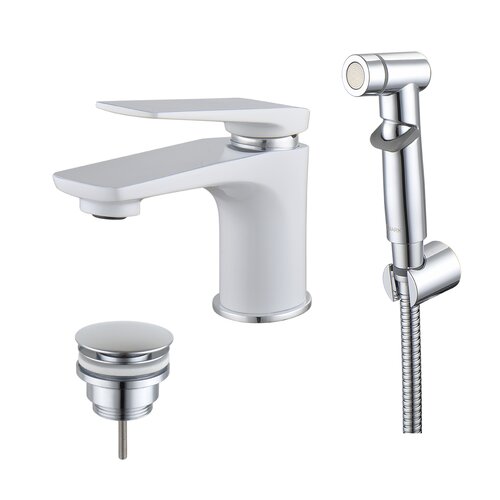 Смеситель для раковины Lemark Allegro (LM5916CW) с донным клапаном и гигиеническим душем