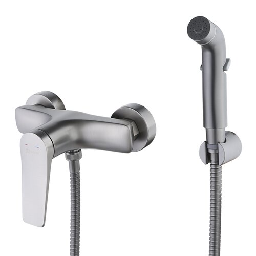 Смеситель с гигиеническим душем Lemark Bronx (LM3718GM) графит