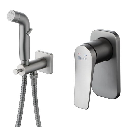 Смеситель с гигиеническим душем Lemark Bronx (LM3719GM) графит
