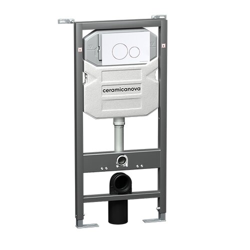 Инсталляция для подвесного унитаза Ceramicanova Envision CN1001W (с клавишей смыва Round, белый)