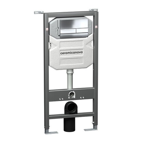 Инсталляция для подвесного унитаза Ceramicanova Envision CN1002CH (с клавишей смыва Flat, хром глянцевый)
