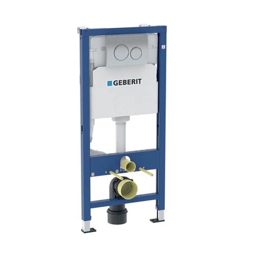 Инсталляция для подвесного унитаза Geberit Duofix (458.134.21.2) со смывным бачком и смывной клавишей Delta хром