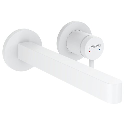 Смеситель для раковины Hansgrohe Finoris 76050700S со скрытой частью (76050700+13622180) настенный, матовый белый