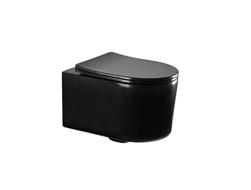 Унитаз подвесной Aquatek МИЯ AQ2004-MB черный (безободковый) микролифт