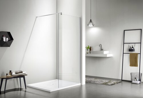 Душевая перегородка Aquatek AQ WIW 07020CH Walk in с держателем 700x2000, профиль хром, стекло прозрачное