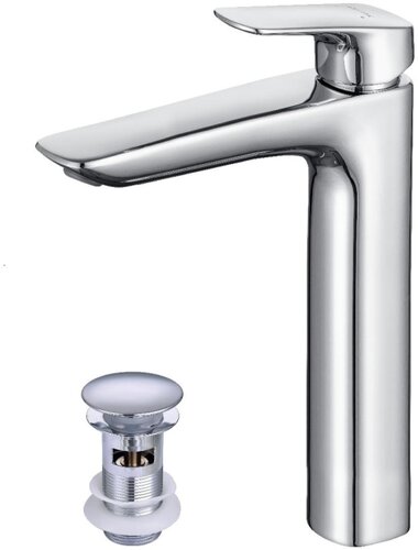 Смеситель для раковины Aquatek Вега (AQ1005CR) высокий 227 с донным клапаном