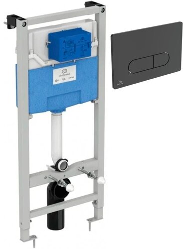 Инсталляция для подвесного унитаза Ideal Standard ProSys 120 M R020467 с кнопкой смыва R0115A6 черная