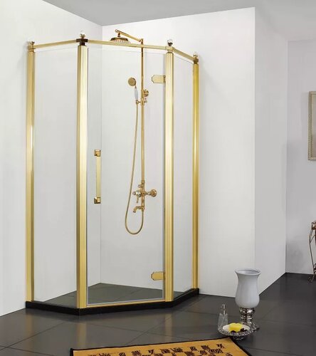 Душевой уголок Azario Ontario (AZ-NBB3231 900 GOLD) (90х90х200 см)