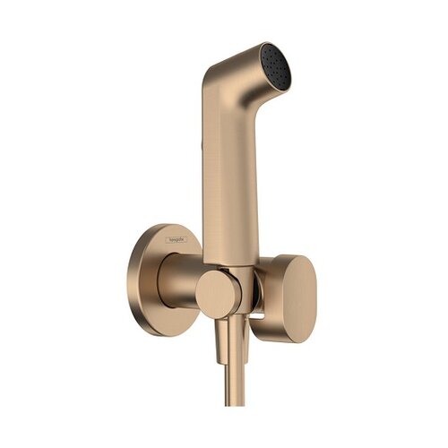 Гигиенический душ со смесителем Hansgrohe Bidette S 1 jet EcoSmart+ 29232140 (шлифованная бронза)
