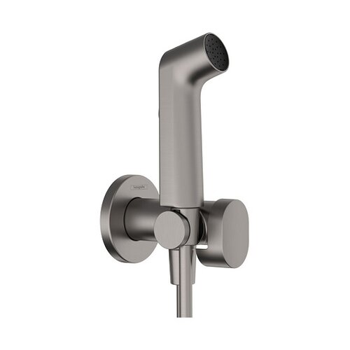 Гигиенический душ со смесителем Hansgrohe Bidette S 1 jet EcoSmart+ 29232340 (шлифованный черный хром)