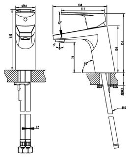 Смеситель для раковины Bravat Line F15299C-1