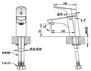 Смеситель для раковинаы Bravat Drop F14898C-1
