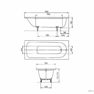 Ванна стальная Kaldewei Saniform Plus 373-1 (112600010001) 170х75