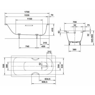 Ванна стальная Kaldewei Saniform Plus 363-1 (111800010001) 170х70