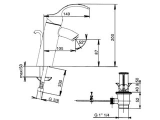 Смеситель Jacob Delafon Salute E72081-CP