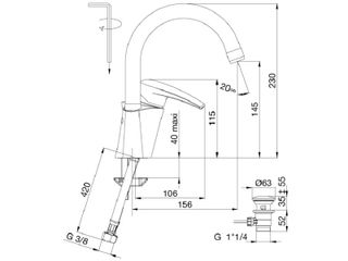 Смеситель Jacob Delafon Panache E72241-CP