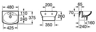 Раковина Roca Dama senso compact 327514000 (48 см)