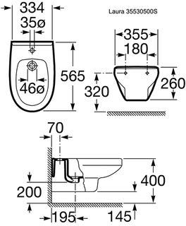 Биде подвесное Roca victoria 35530500S