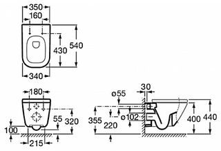 Чаша подвесного унитаза Roca Gap 346477000