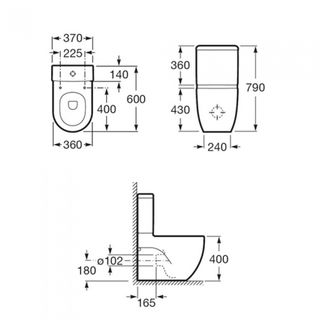 Чаша напольного унитаза Roca Meridian-N Compact 342248000