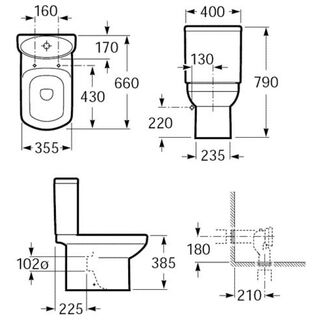 Комплект напольного унитаза Roca Dama Senso 342517000 крышка микролифт
