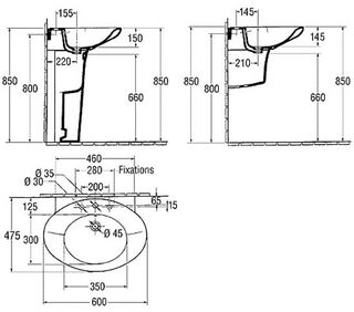 Раковина Jacob Delafon Presquile E1220 (60 см)
