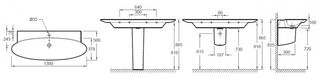 Раковина Jacob Delafon Presquile E4435-00 (130см)