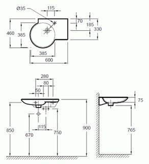 Раковина Jacob Delafon Formilia Spherik E4501 (60 см)