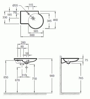 Раковина Jacob Delafon Formilia Spherik E4500 (60 см)