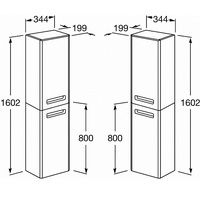 Шкаф колонна Roca Gap ZRU9302738 белый матовый правый