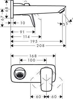 Смеситель для раковины Hansgrohe Logis 71220000S со скрытой частью (71220000+13622180)