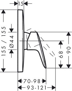 Смеситель для душа Hansgrohe Logis 71605000S со скрытой частью (71605000+01800180)