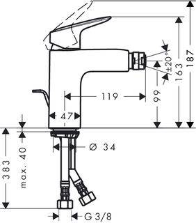 Смеситель для биде Hansgrohe Logis 71200000
