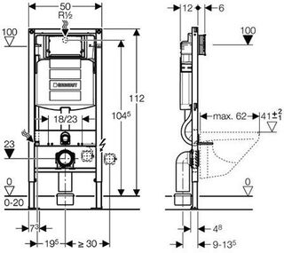 Инсталляция для подвесного унитаза Geberit Duofix 111.300.00.5