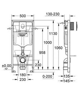 Инсталляция для подвесного унитаза Grohe Rapid SL 38775001