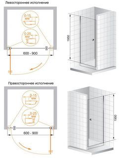 Душевая дверь Cezares Elena B-1-90-C-Cr