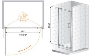 Душевая дверь Cezares Porta B-11-100-C-Cr