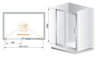 Душевая дверь Cezares Porta BF-1-110-C-Cr