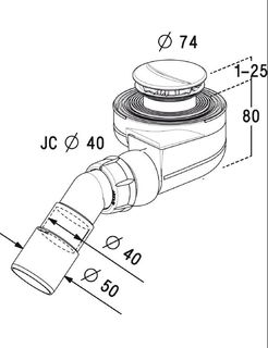 Сифон Radaway Turboflow TB50P