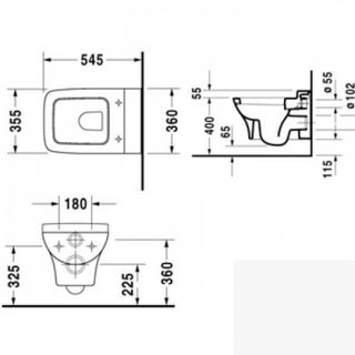 Чаша подвесного унитаза Duravit PuraVida 221909 0000