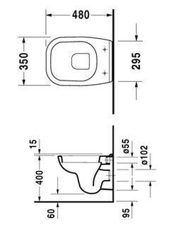 Чаша подвесного унитаза Duravit D-Code 22110900002