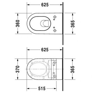 Чаша подвесного унитаза Duravit Darling new 2544590000